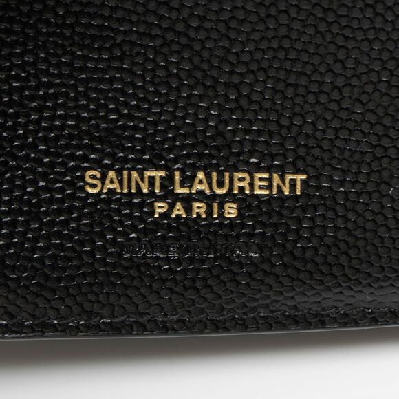 Saint Laurent Grain de Poudre Monogram Compact Trifold Wallet - Picture 6 of 10